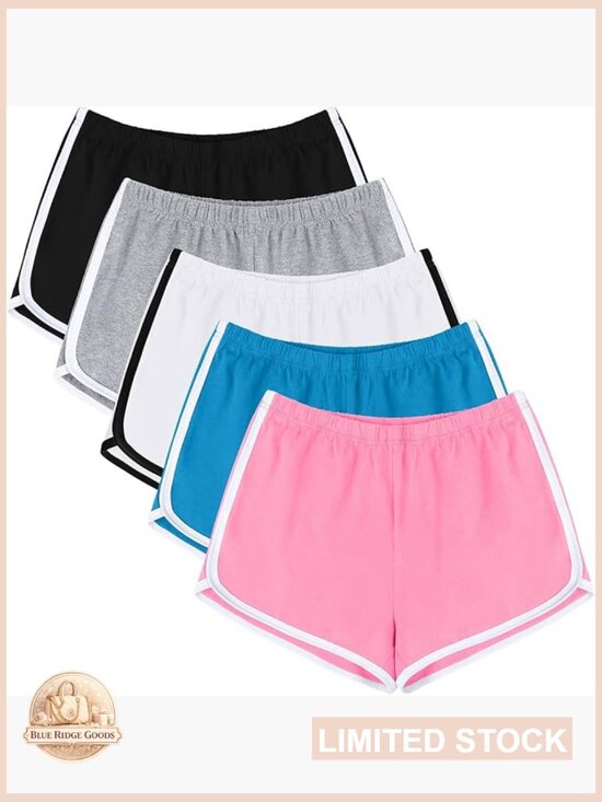 Pants - 5 Pack Cotton Dolphin Shorts Soft Comfy Lounge Yoga Cycling Hiking Athletic